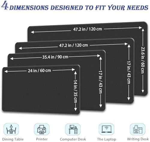 PU Leather Desk Pad Protector, 35.4" x 17", Non-Slip Mouse Pad, Waterproof Computer Desk Mat, Office Keyboard & Mouse Mat (Black)