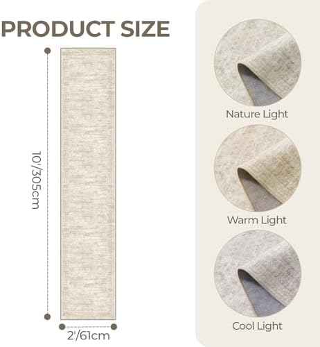 2x10 Runner Rug Non Slip,Washable Hallway Runner Rug,Beige