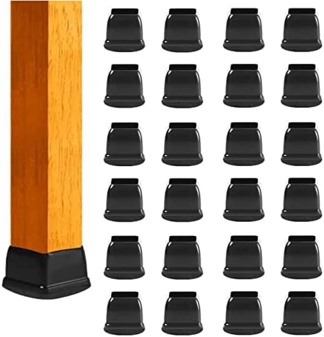 Small Square Silicone Chair Leg Floor Protectors with Wrapped Felt