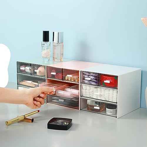 MILULUGO Makeup Organizer with 4 Drawers, Desk Organizer, Cosmetics