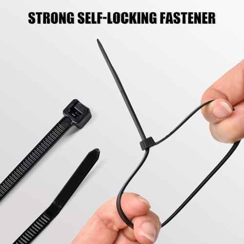 12 Inch Black Zip Ties, Heavy Duty Self Locking Wire Ties,1000PCS Plastic Cable Ties Straps for Cable Management, Fencing, Electrical,Christmas,Weding Fastening,Indoor and Outdoor Use