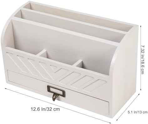 Solid Wooden Desk Drawer Organizer Desktop File Sorter,Desktop Mail Organizer with Handle For Office Supplies,Office Desk Accessories & Workspace Organizers for Home Organization (white)