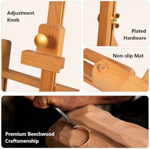 DJAR H- Frame Tabletop Painting Easel, Adjustable Solid Beech Wood