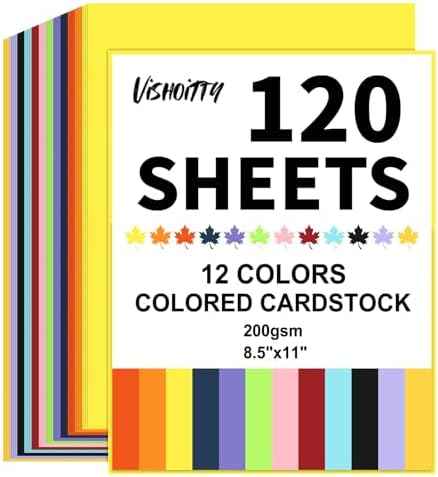120 Sheets Colored Cardstock 8.5 X 11 Construction Paper 12 Assorted Colors