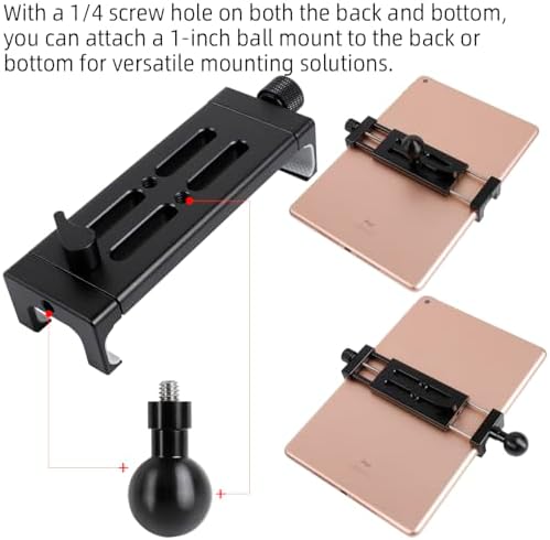 Aluminum Alloy Tablet Holder with 1" Ball Head-360 Rotatable Tablet