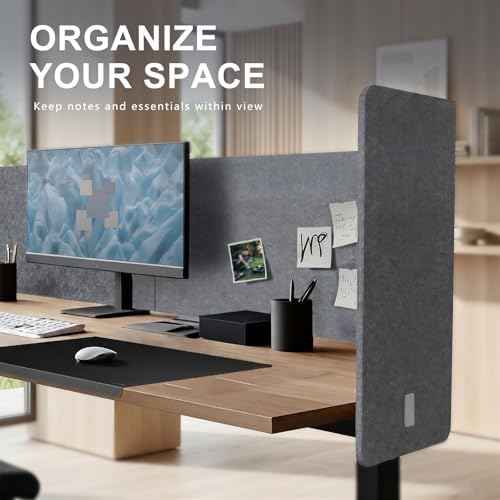 Desk Privacy Panel,2PCS L-Shaped Clamp-On Office Desk Divider,47.2" x 15.7"