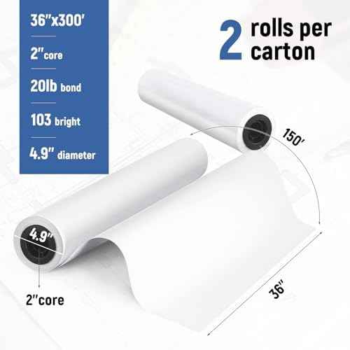 36" x 300' Wide Format Paper, 2 Rolls