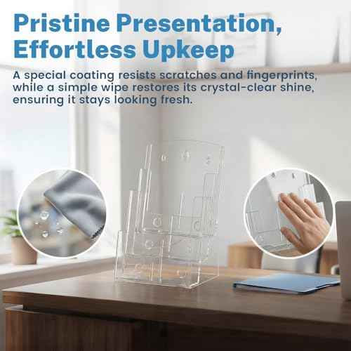 Acrylic Brochure Holder 8.5 x 11, 3-Tier Literature Display Stand, 1-Pack