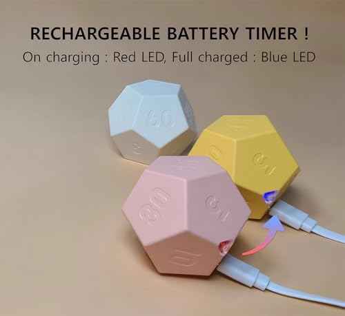 Cube Pomodoro Timer - Flip to Start Countdown, Rechargeable Mini Productivity Timer for Study, Office, 11 Preset Times, Silent/Vibration, Time Management Tool for Kids & ADHD (Pink)