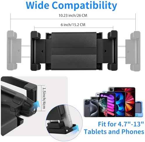Strong Magnetic Tablet Mount, 360° Swivel Stand for Kitchen/Office/Gym, Universal Holder Compatible with 4.7-12.9" iPad, No-Slip Metal Surface Mount (1)