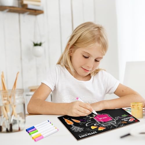 NACHLYNN 8 x 12 inch Small Chalkboard Signs with Wood Base Stand Double Sided Chalk Board Sign Message Board for Tables Decorations Home Party Kitchen Wedding (8 x 12 in)
