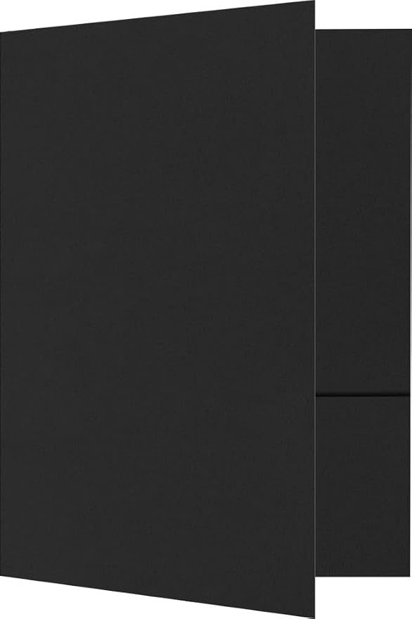 LUXPaper 9" x 12" Presentation Folders | Two Pocket | Midnight Black | 100lb. by LUXPaper