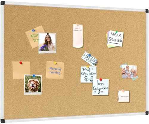 XBoard Cork Board 36 x 24 inches, Notice Cork Bulletin Board