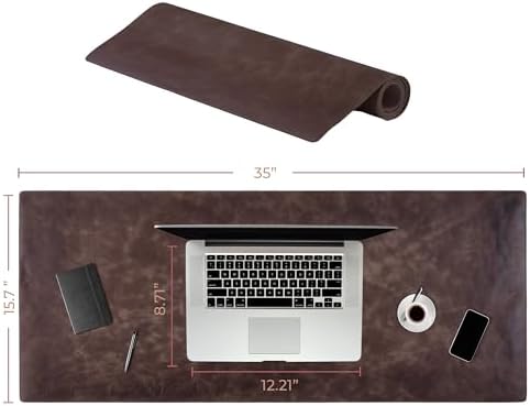 Calfskin Leather Desk Pad – Executive Office Desk Mat with Non-Slip