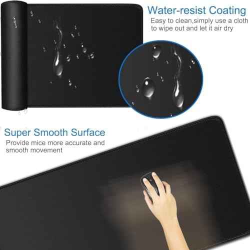 Large Extended Gaming Mouse Pad, Water Resist Non-Slip Mousepad Rubber Base