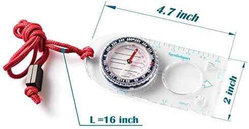 Orienteering Compass - Hiking Backpacking Compass | Advanced Scout Compass Camping and Navigation | Boy Scout Compass Kids - Children Compasses for Map Reading - Baseplate Compass Survival