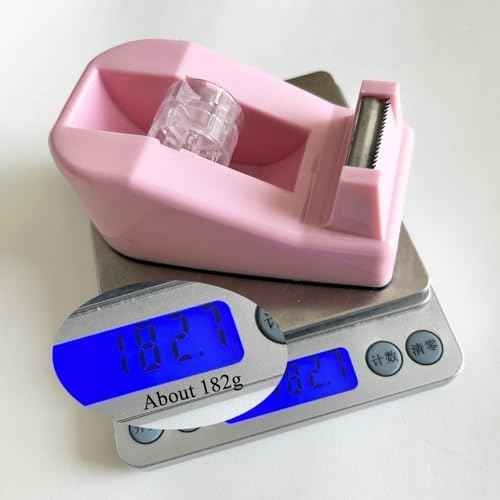 Desktop Tape Dispenser Heavy Duty Desk Accessories Floral Office Tape Dispensers, Weighted Non-Skid Base, Macaron Purple