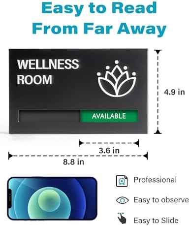 Conference Room Door Signs for Office, Meeting In Progress Door Sign, In Use Available Slider Indicator Tells Whether Room Vacant Or Occupied