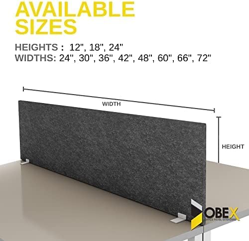 OBEX Free Standing Desk PET Privacy Screen Table Top Home & Office Furniture - Image 2