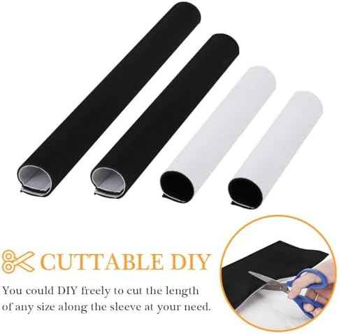 120" Neoprene Cable Management Organizer, Reversible Flexible Cuttable DIY Hole Cord Hider Cover Sleeve for Office TV Computer Home Desk Protect Wires