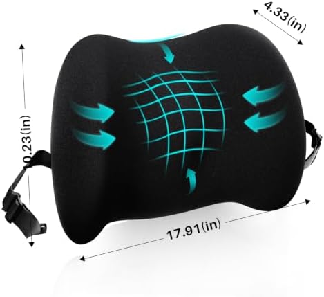 Lumbar Support Pillow for Office Chair, Memory Foam Car Back Cushion