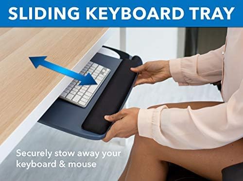 Mount-It! Under Desk Keyboard Tray, Adjustable Keyboard and Mouse Drawer - Image 4
