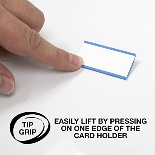 Magnatag® 1" x 2" Blue Magnetic Card and Label Holders (25 Pack)