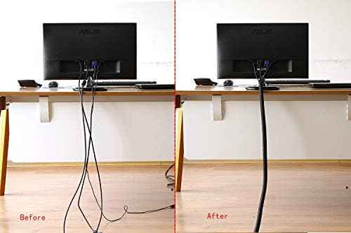 Alex Tech 25ft - 1/2 inch Cord Protector Wire Loom Tubing Cable Sleeve Split Sleeving For USB Cable Power Cord Audio Video Cable – Protect Cat From Chewing Cords - Black