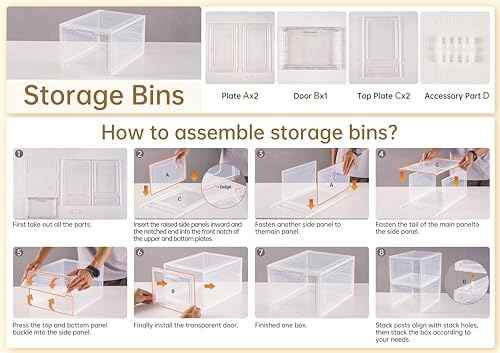 6 Pack Clear Storage Bins with Lids, 19 Qt Closet Organizers and Storage