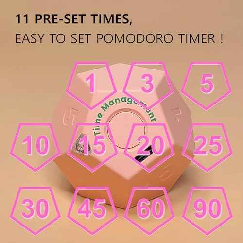 Cube Pomodoro Timer - Flip to Start Countdown, Rechargeable Mini Productivity Timer for Study, Office, 11 Preset Times, Silent/Vibration, Time Management Tool for Kids & ADHD (Pink)