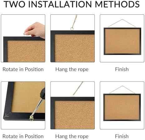 GDMINLO Black Cork Bulletin Board, 17.7 X 13.3 inches with Oak Wood Finish Frame, for Wall Office Home and School (Pins, Eye Bolts, gaskets, Screws)