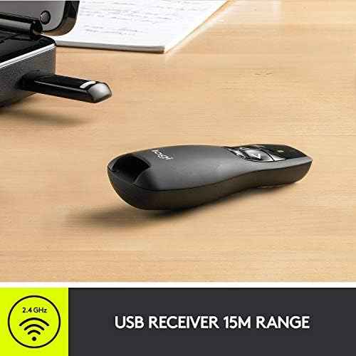 Logitech Wireless Presenter R400 USB A PowerPoint Clicker with Laser