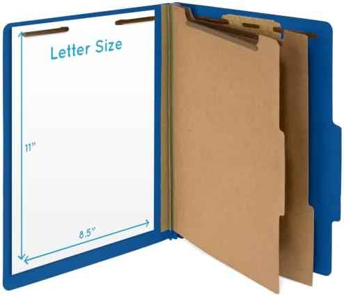 Blue Summit Supplies 30 Classification Folders, 2 Divider, Dark Blue