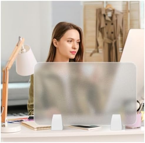 Acrylic Privacy Screen Divider for Desk, Portable Frosted Tabletop Panel by Unknown