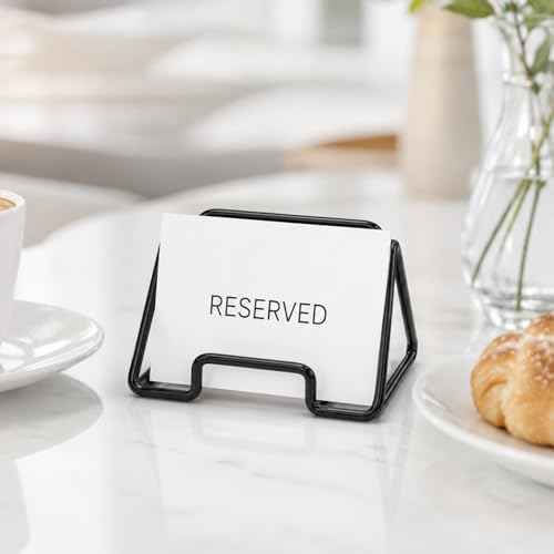 Business Card Holder for Desk, Black Business Card Display Stand