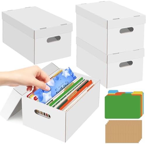 4Pack Greeting Card Storage Box, Greeting Card Organizer Box with 20