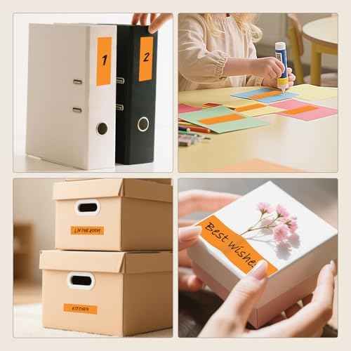 Orange Rectangle Labels 3" x 1" Color Coding Stickers Roll 1000 Pcs