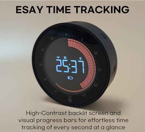 Visual Digital Timer - 60 Min Countdown & Count Up, Large LED Screen with Red Visual Disc, Magnetic Silent Timer for Kids, Seniors, Classroom, Kitchen Cooking, ADHD & Autism Productivity Tool