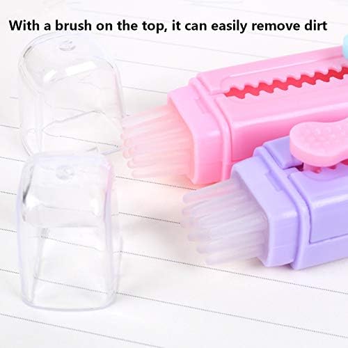 8 Pcs Creative Retractable Pencil Erasers with Brush, Colored Push-Pull Rubber Eraser for Students Kids School Office Pencils Painting Drawing Gift Supplies