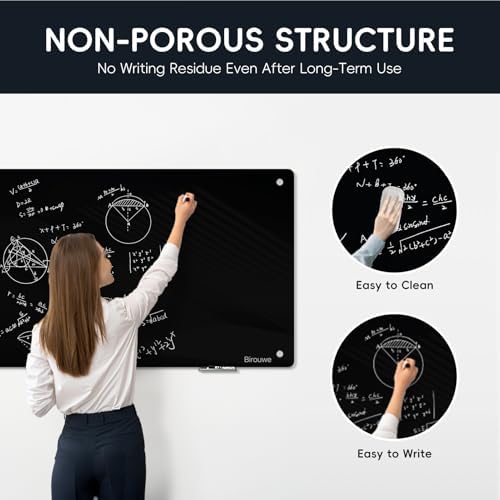Magnetic Glass Blackboard - Frameless Dry Erase Board 48"x36" for