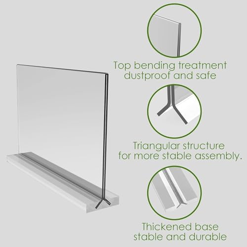 newnewshow Acrylic Sign Holder 11x8.5 Inch 3 Pack Horizontal T Shape Double-Sided Desktop Display Holder for Office, Shop, Party