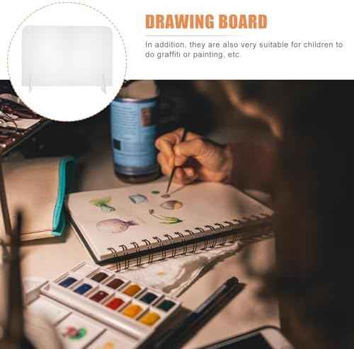 5pcs Transparent Acrylic Desktop Writing Boards Simple Memo Message Boards for Office Home Use Reusable Clear Whiteboards for Notes and Reminders