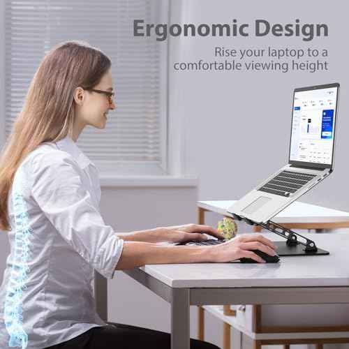 Adjustable Laptop Stand for Desk, Metal Laptop Riser Holder