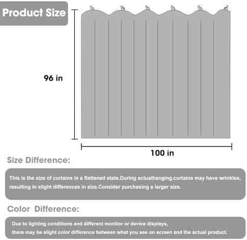Room Divider Blackout Curtain Track Curtains Wall Dividers Panels Screen for Living Rooms Bedroom Office Privacy Partition Separation, W100 × L96 Inch,1 Panel, Black
