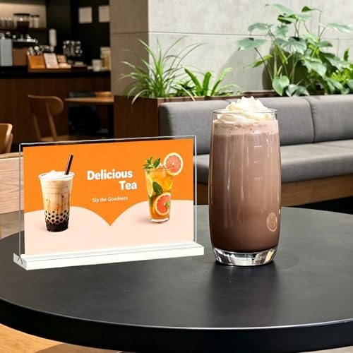 newnewshow Acrylic Sign Holder 11x8.5 Inch 3 Pack Horizontal T Shape Double-Sided Desktop Display Holder for Office, Shop, Party