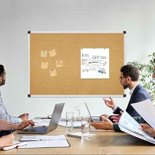 XBoard Cork Board 36 x 24 inches, Notice Cork Bulletin Board