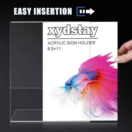 xydstay 3-Pack 8.5 x 11 Acrylic L-Shaped Sign Holders