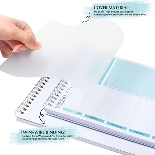 Weekly Planner To Do List Notepad for Work & Daily Life 6.5 x 10 in (Green)