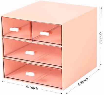 MILULUGO Makeup Organizer with 4 Drawers, Desk Organizer, Cosmetics