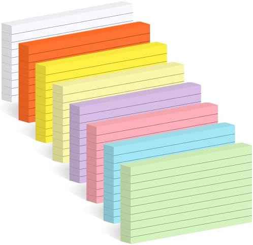 Utron 248 Sheets Colored Index Cards 3x5, Double-Sided Blank Notes Flash Cards for Studying, Note Cards 3x5 Lined, Flashcards for Studying, Index Notecards for Office